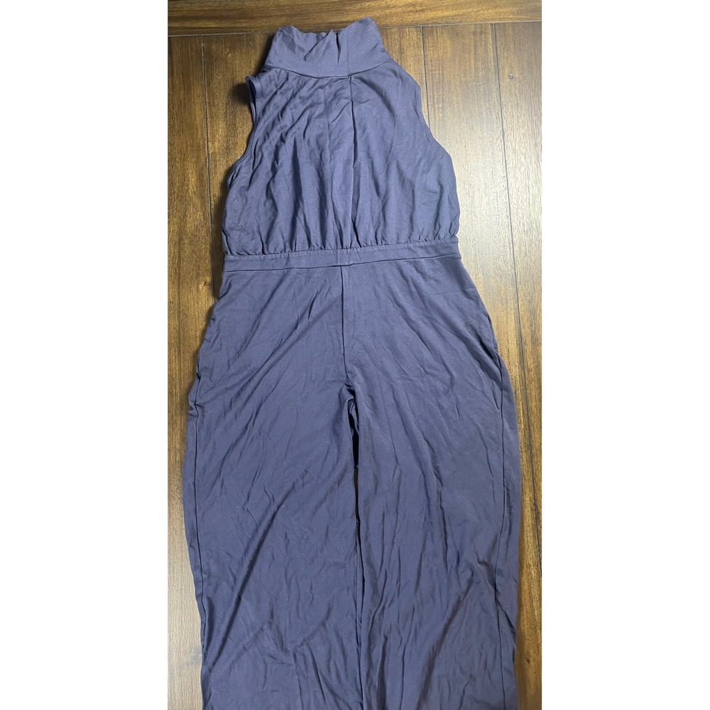 The Limited Navy Blue Mock Neck Sleeveless Wide Leg Jumpsuit Size 0X